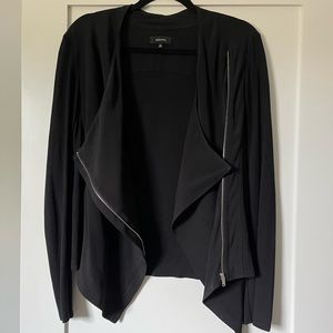 Aritzia Babaton Cowl Neck Side Zipper Wrap Sleeve Lightweight Moto Top Viscose